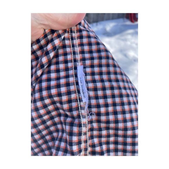 1980s Levi's Western Shirt Little e Black Orange Check Pearl Snap Sawtooth Pocke - Picture 10 of 10